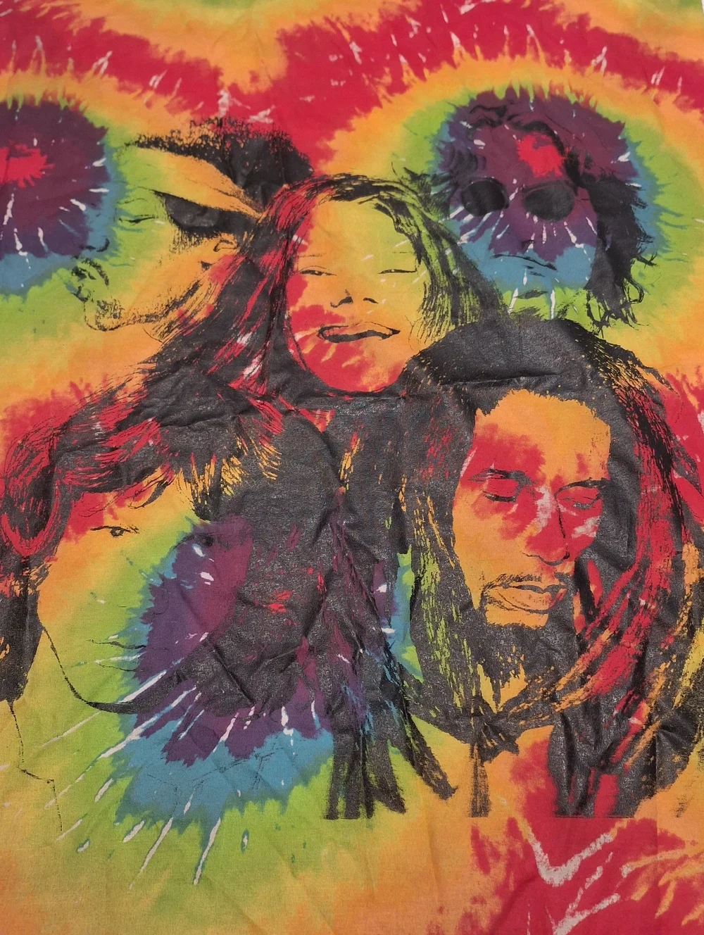 Bohemian 60's musicians tie-dye tapestry